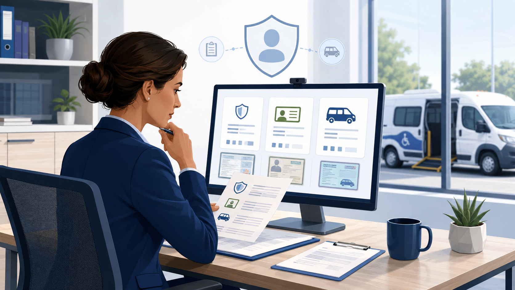 An AccessRide reviewer examining provider, driver, and vehicle evidence before making a human decision