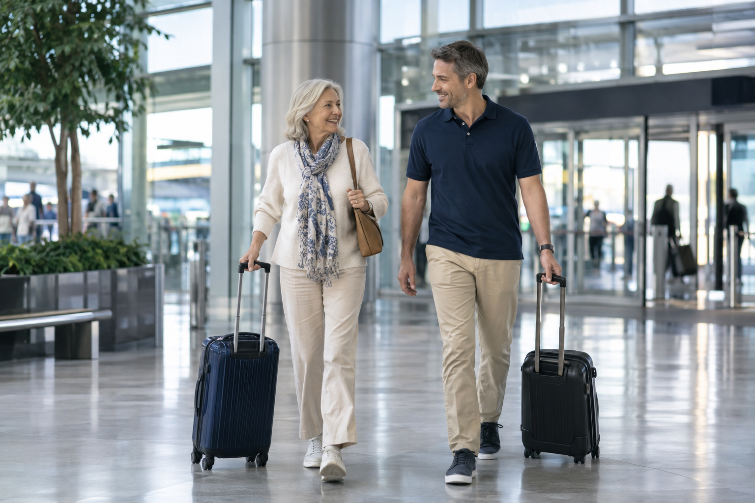 Illustrative patients & travelers scene